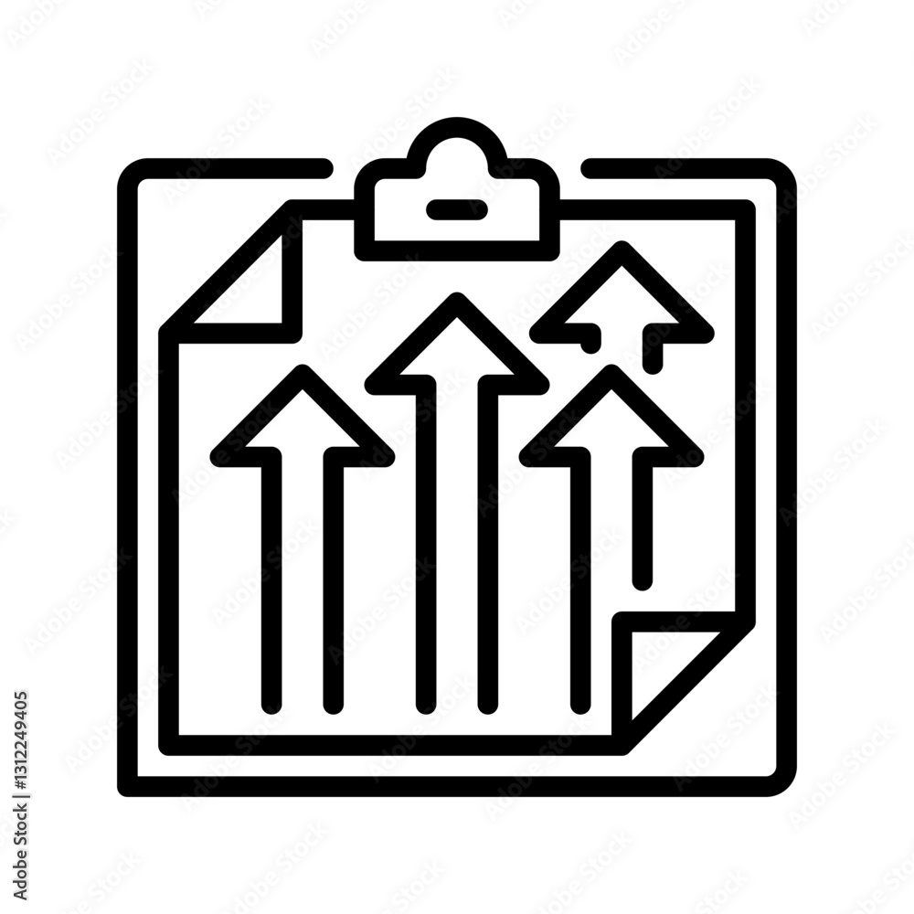 Clipboard with Arrow Up line icon. Universal creative premium symbol. Vector sign icon logo template. Vector illustration Clipboard with Arrow Up line icon. Universal creative premium symbol. Vector sign icon logo template. Vector illustration