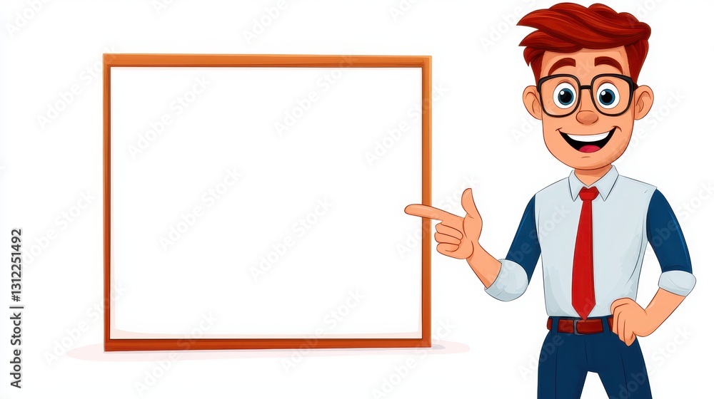Businessman presenting with blank flip chart in office professional environment engaging presentation Businessman presenting with blank flip chart in office professional environment engaging presentation