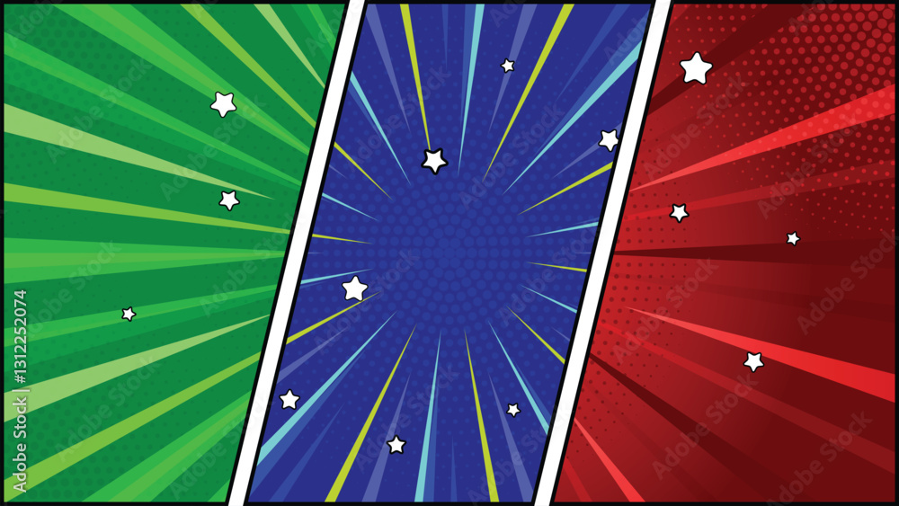 Fototapeta premium comic book page panel colorful background