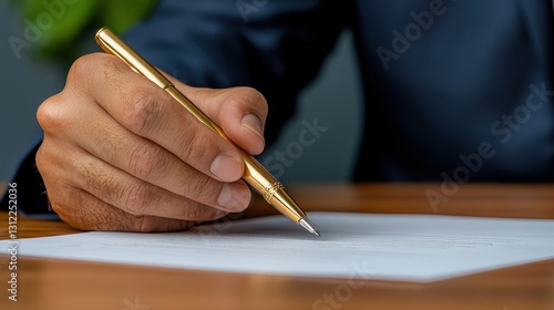 Business contract signing luxury office document signing modern workspace professional perspective executive environment