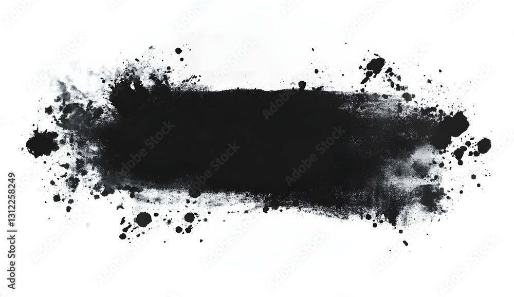 Fototapeta premium Abstract Black Ink Splatter on White Background