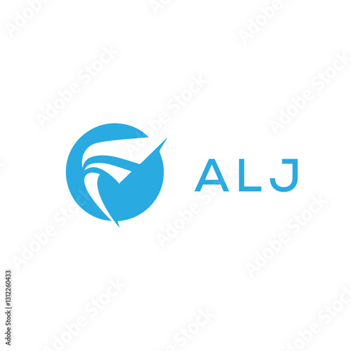 ALJ three-letter circle logo design. custom font logo vector template | abstract logo | word mark logo | letter mark logo | business logo | minimalist logo | font logo |