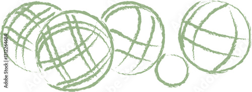 A hand drawn illustration of petanque balls
