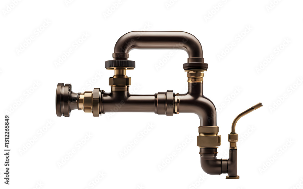 A U-shaped plumbing siphon for a sink, isolated on a empty plain background A U-shaped plumbing siphon for a sink, isolated on a empty plain background