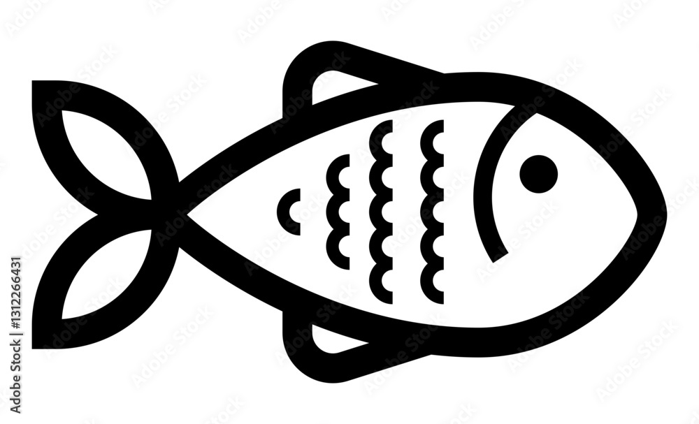 icon of a fish with stylized scales representing aquatic life and marine sustainability. icon of a fish with stylized scales representing aquatic life and marine sustainability.
