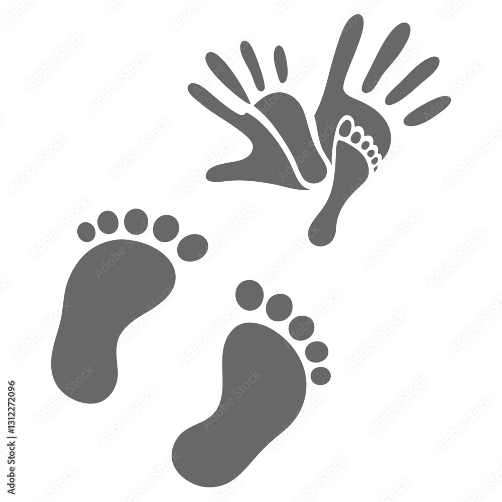 Black Footprint Silhouette Icon on White Background – Minimalist Foot Step Illustration for Human Tracks, Walking, Barefoot, Trail, and Pathway Concepts Black Footprint Silhouette Icon on White Background – Minimalist Foot Step Illustration for Human Tracks, Walking, Barefoot, Trail, and Pathway Concepts