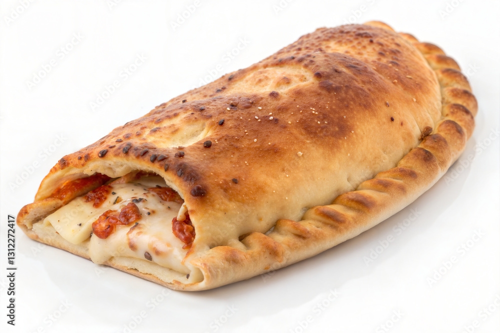 Golden-Brown Calzone with Flaky Crust and Gooey Cheese Filling Golden-Brown Calzone with Flaky Crust and Gooey Cheese Filling