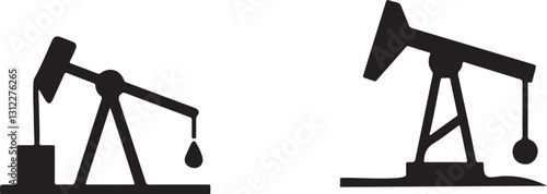 oil pump vector illustration oil pump silhouette