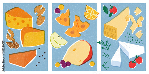 Beautiful Vintage Print Cheese Set