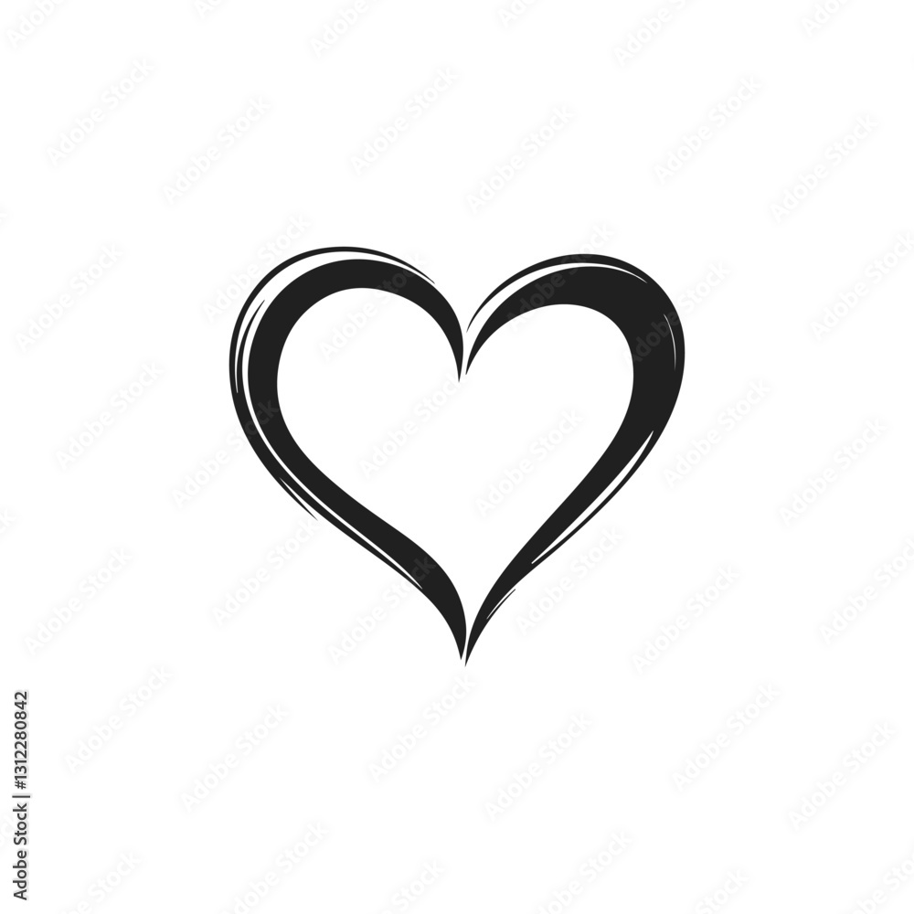 Geometric Abstract Heart Icon A Bold and Artistic Love Shap