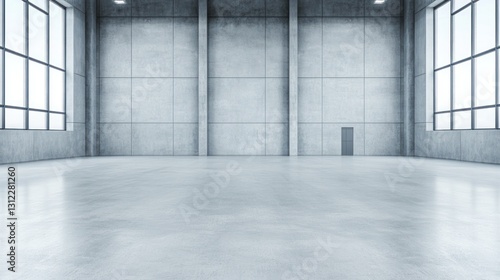 Vast Empty Industrial Space  A Modern Concrete Interior
