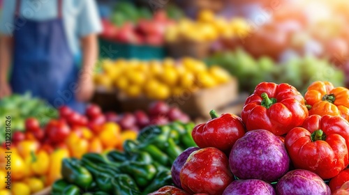 Fresh Vibrant Vegetables at a Local Farmers Market Stall