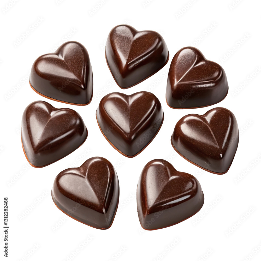 heart shaped chocolate candies isolated on transparent background heart shaped chocolate candies isolated on transparent background