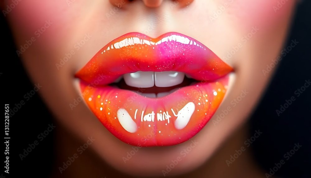 Fototapeta premium Colorful Glossy Lips Glitter And Sparkle 