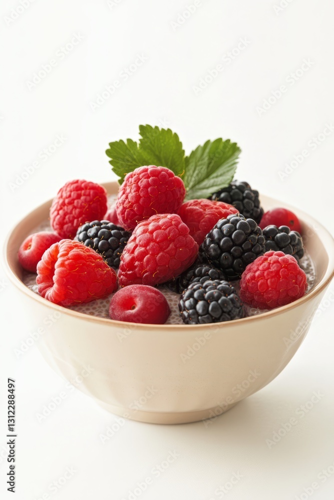 A bowl filled with fresh raspberries, blackberries, and cherries, perfect for a healthy snack or dessert. A bowl filled with fresh raspberries, blackberries, and cherries, perfect for a healthy snack or dessert.
