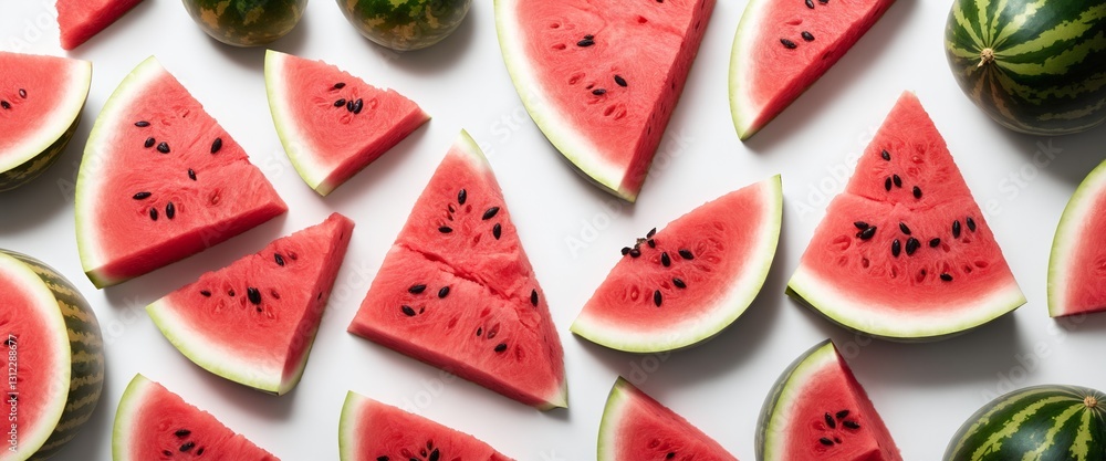 seamless pattern with red watermelon slices