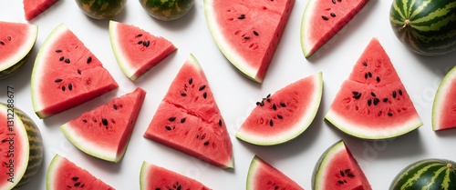 Obraz na płótnie seamless pattern with red watermelon slices w salonie