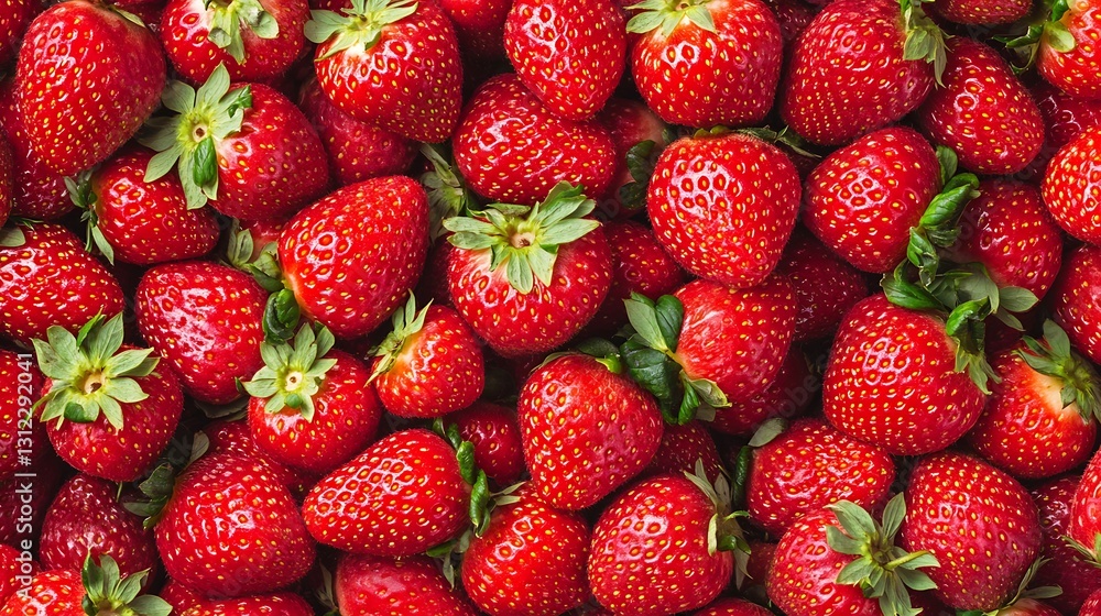 Fresh strawberries are displayed, filling the frame, suggesting abundance and natural goodness Fresh strawberries are displayed, filling the frame, suggesting abundance and natural goodness