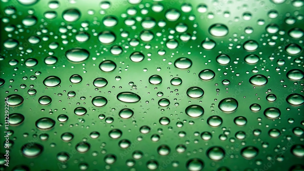 Water droplets on a green surface Water droplets on a green surface