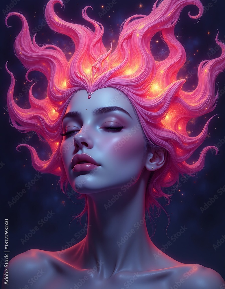 Fototapeta premium woman with unbelievable hair