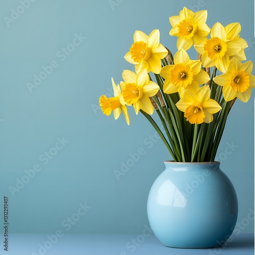 Wallpaper Mural Vibrant Yellow Daffodils in a Blue Vase Spring Flowers Home Decor Torontodigital.ca