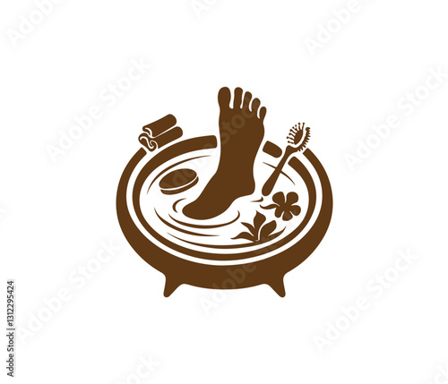 Foot Care Logo with Floral Design for Spa or Wellness