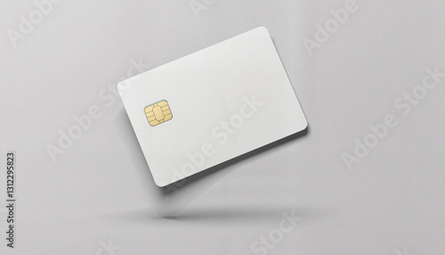 Blank bankcard mockup on neutral gray background, financial concept