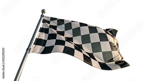 Finish flag white Black and white checkered flag sport and race theme, victory flag. vector isolated transparent background