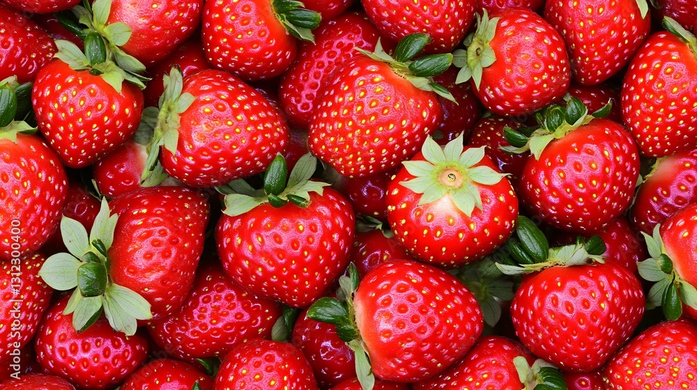 Heap of red strawberries, with green leaves. Can be used for healthy eating/backgrounds Heap of red strawberries, with green leaves. Can be used for healthy eating/backgrounds