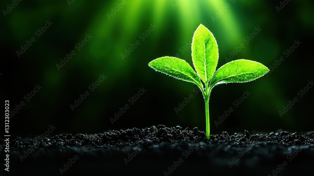 Naklejka premium New Life: A Seedling Emerging from the Earth