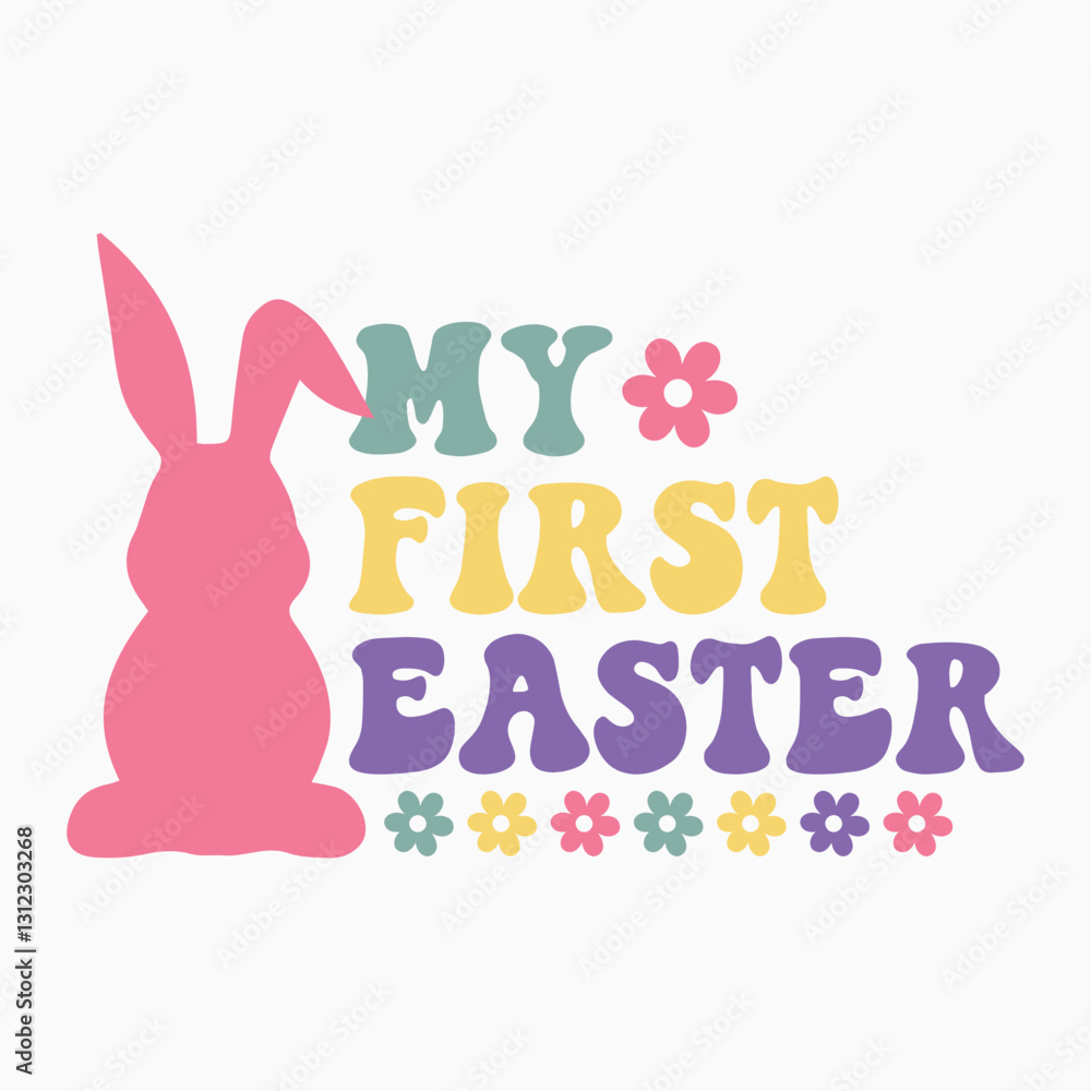 My First Easter Retro SVG PNG Sublimation t shirt design My First Easter Retro SVG PNG Sublimation t shirt design