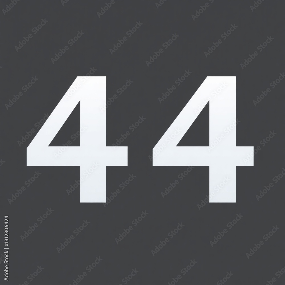 High-resolution stock photo of the number 44, rendered in a clean sans-serif font, commercially viable and professional quality, suitable for various applications High-resolution stock photo of the number 44, rendered in a clean sans-serif font, commercially viable and professional quality, suitable for various applications