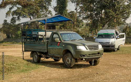 Safari vechile used for tourists in the Chitwan National Park, Nepal