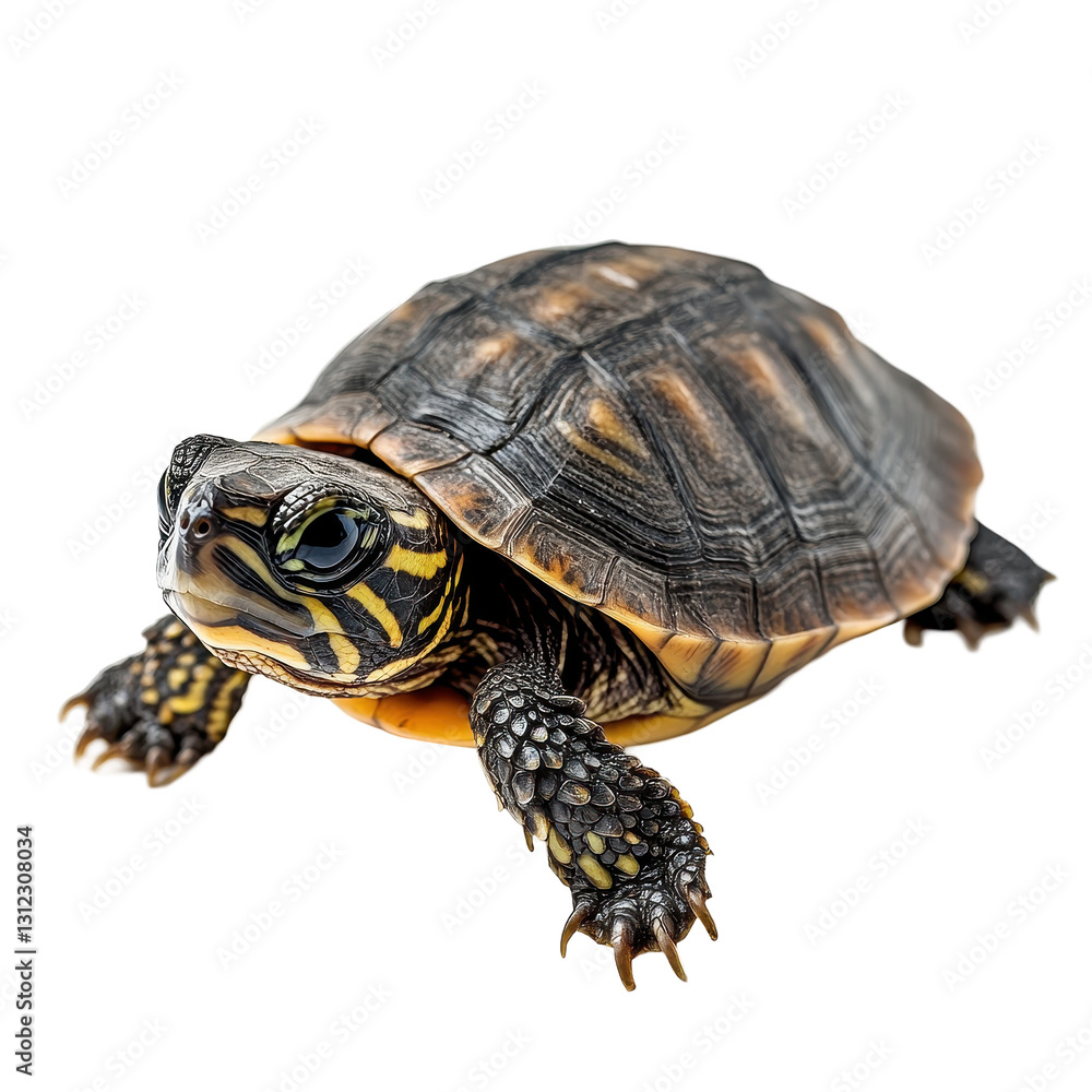 Obraz premium Close-up of a vibrant turtle illustrating nature's beauty. transparent background