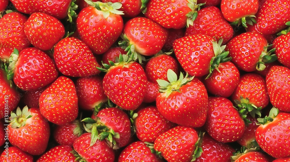 Pile of ripe red strawberries filling the frame, shot at eye level, can be used in a food blog Pile of ripe red strawberries filling the frame, shot at eye level, can be used in a food blog