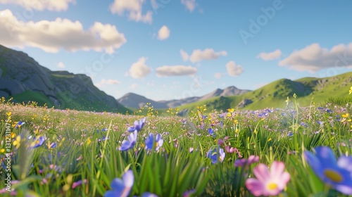 Blooming Fields: A Sea of Flowers in the Breeze