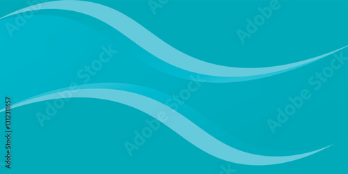 Abstract modern light blue motion curves element on blue background. Vector illustration with horizontal layout. memphis style with circle, dot pattern and square element.