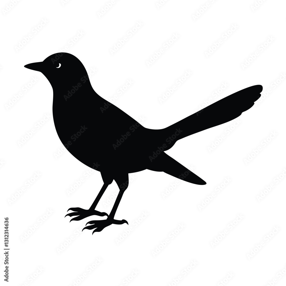 Fototapeta premium Cuckoo Silhouette Vector Art Design, Black And White Cuckoo Bird Vector Illustration