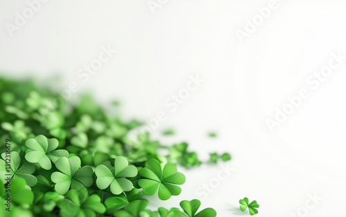 Saint Patrick Day 3d background minimalistic mockup with space for text, crisp clean white background