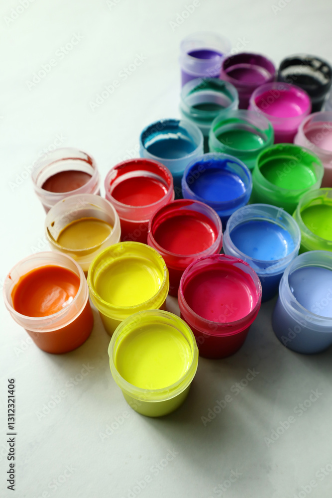Materials for children creativity on light background Materials for children creativity on light background