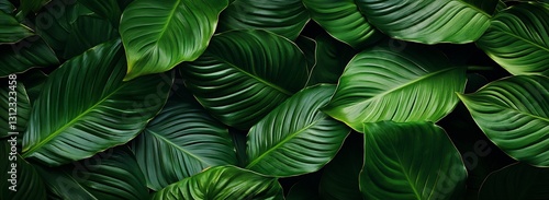 Wallpaper Mural Richly textured green leaves designed to evoke a sense of tranquility and natural beauty in any setting : Generative AI Torontodigital.ca