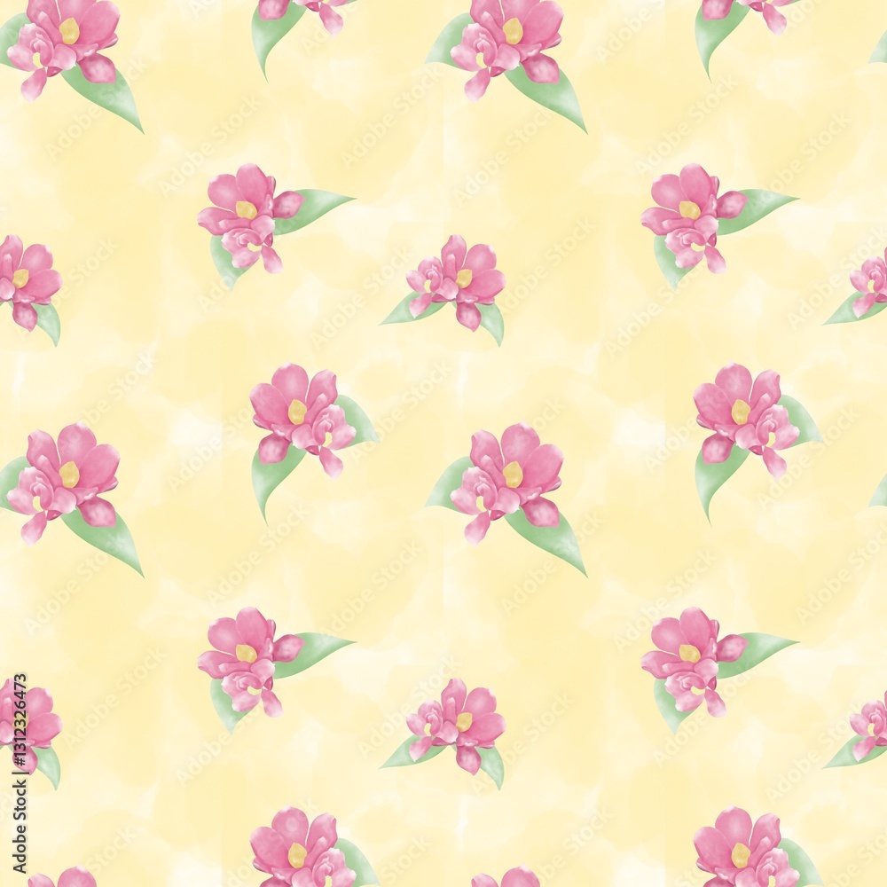 Seamless flowers art on pattern for background and backdrop.