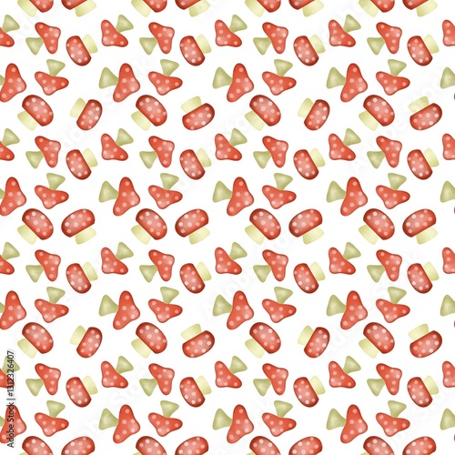 Obraz na płótnie Mushroom seamless pattern on background. w salonie