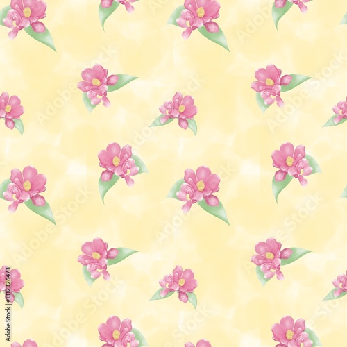 Obraz na płótnie Seamless flowers art on pattern for background and backdrop. w salonie