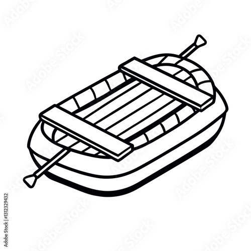 Simple Raft Outline Vector for Designers
