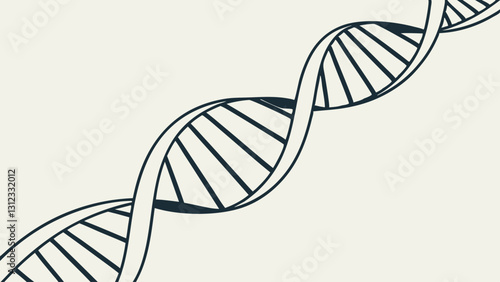 A sleek and minimal DNA strand, visualized in thin, elegant lines, designed for medical branding, pharmaceutical studies, and bioengineering projects
