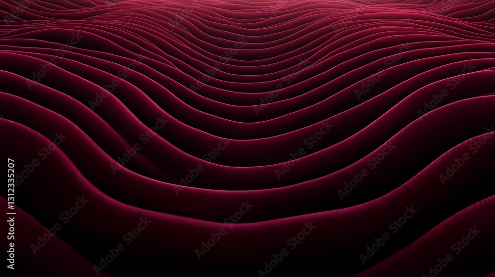 Fototapeta premium Red waves flowing, background fading to darkness, used for website banner
