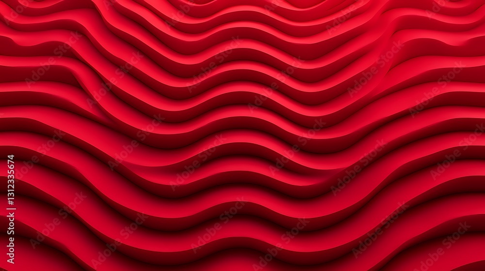 Red waves receding. Conceptual design element used for background visuals or artistic presentation