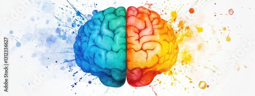 brain right left science concept art creative mind psychology logic. think brain right left knowledge background emotion business abstract human intelligence education idea design graphic analytical