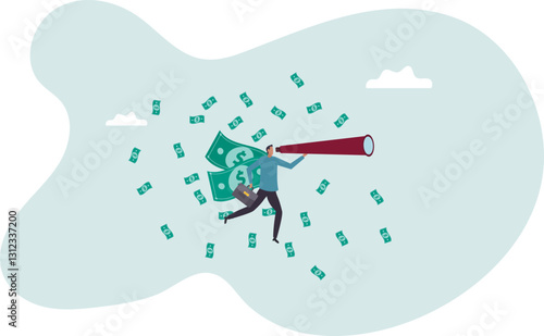 Financial success, make profit from investment opportunity, money management and wealth preservation .business concept.flat character.